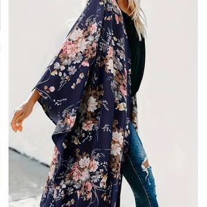 NEW!, boho gorgeous navy floral duster